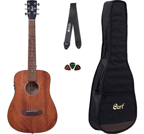 Violão Cort Ad Mini Me Open Pore Mahogany Com Bag + Correia