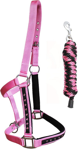 Equine Horse Nylon Halter Lead Rope Bling Tack Muserola...