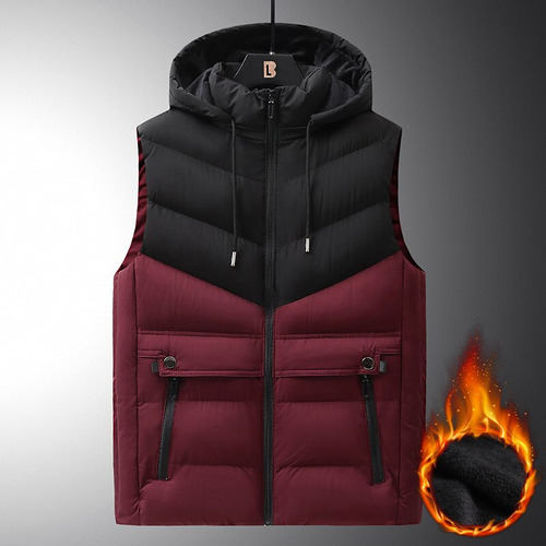 Chaleco L Para Hombre, Chaleco Con Forro Polar, Gorro De ALG
