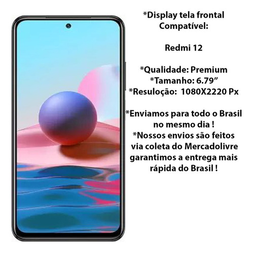 Frontal Display Tela Touch Compatível Redmi 13 - 23053rn02y