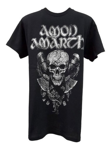 Playera Amon Amarth - Skull And Axes ( Color Negro )