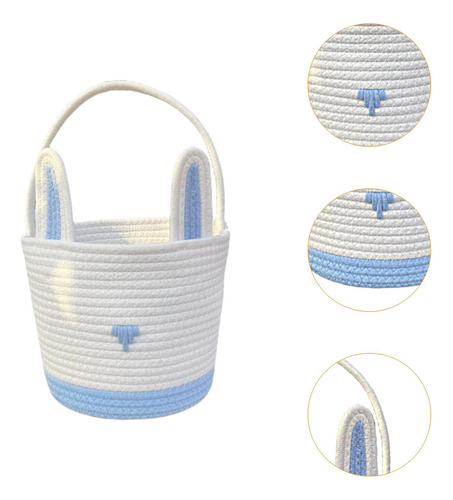 Canasta De Pascua Bolsa De Huevos De Pascua Cuerda Tejida