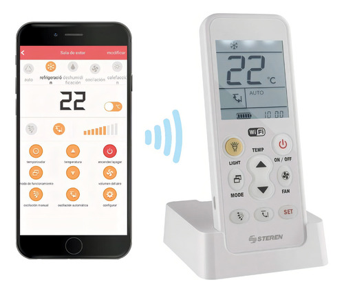 Steren Rm-700 Control Remoto Universal Wi-fi Para Aire Acondicionado, Con Batería Recargable Y Linterna Led