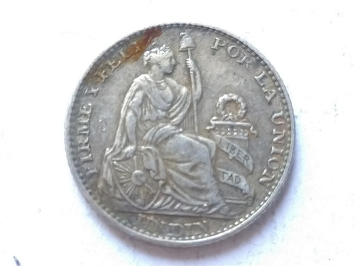 Moneda Plata Peru 1 Din 1903