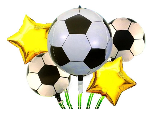 Decoración Globo Bouquet Futbol Balon Estrellas