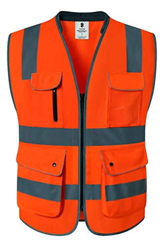 High Visibility Mesh Safety Vest With Reflective Strips...