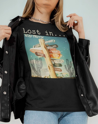 Playera De Mujer Road Trippin | Estampado Digital