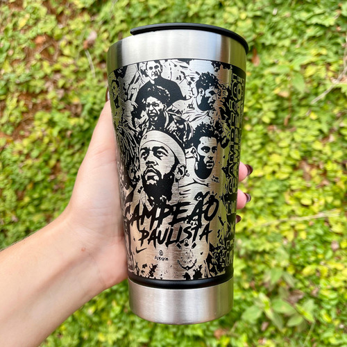 Copo Térmico Corinthians Personalização Em 360 Graus 473 Ml
