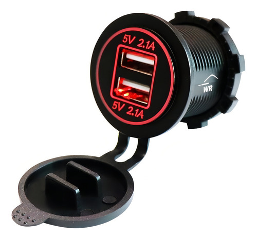 Tomada carregador usb veicular 4.2a 2 salidas 2.1a substitui o acendedor led vermelho