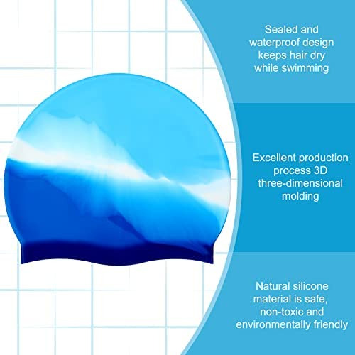 Gorros De Natación Para Niños De 3 Piezas Para Cabello Largo