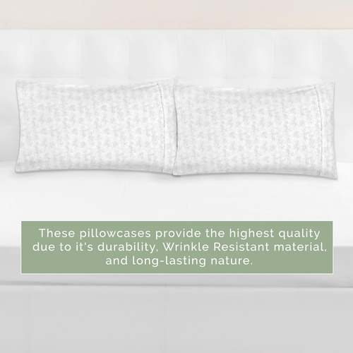 Juego De 2 Fundas De Almohada Suaves 1500 Hilos Estampadas