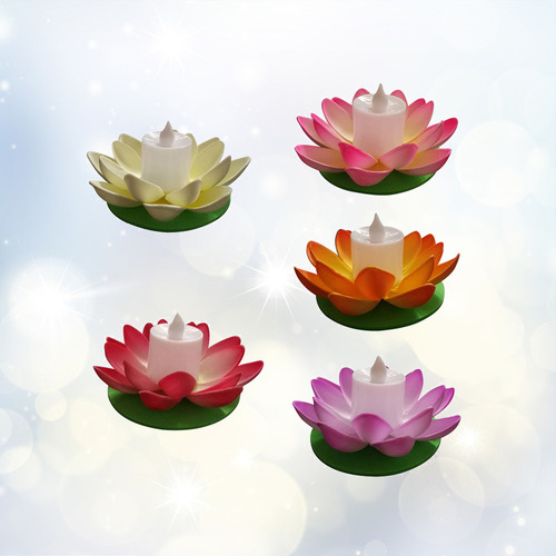 Lámpara Flotante Artificial Con Forma De Flor De Loto, 6 Uni