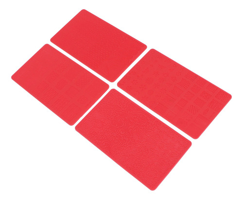 Plantilla Para Impresión De Uñas, 4 Piezas, 3d Relief Salon