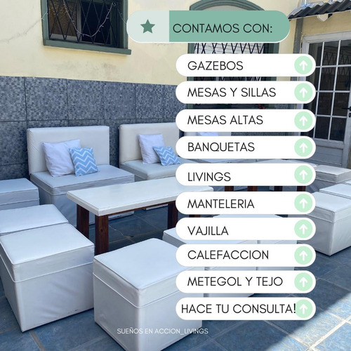 Alquiler De Mesas Barras Altas Banquetas Livings Puff Caña