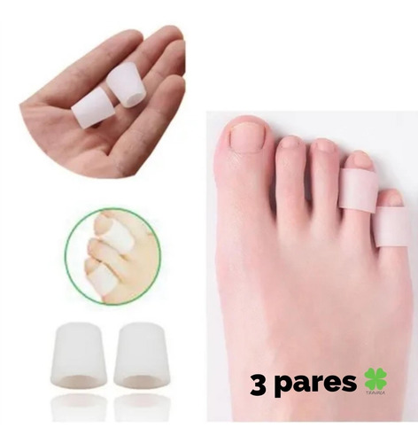 6 Aneis Protetores Para Os Dedos Pés Em Silicone Anti-calos