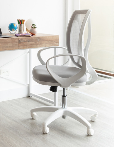 Silla Oficina Ejecutiva Sillon Gerencial Cromado Alma Blanco