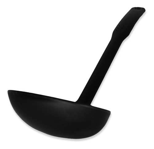 Imagem 5 de 8 de Concha Feijão Cozinha Preto Nylon Molho Sopa 30cm Compre Já