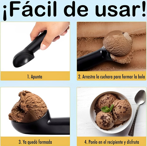 5 Pack De Cuchara Para Helado Acero Inoxidable Antiadherente