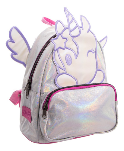 Mochila para niñas diseño de unicornio color plateado Disney