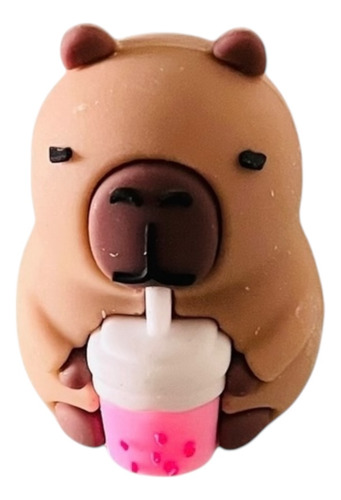 Sacapuntas Capibara Para Poner En El Lápiz O Doble Color Capibara Vaso Rosa