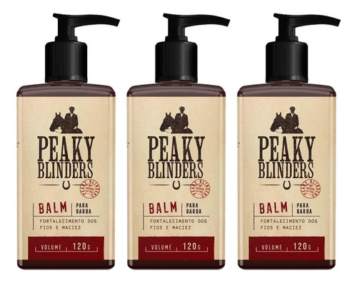 Kit 3x Balm Para Barba Peaky Blinders 120g Don Alcides