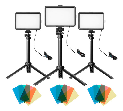 Painel Led Gamer Rgb Filtro Colorido Live Stream 10w 3pçs