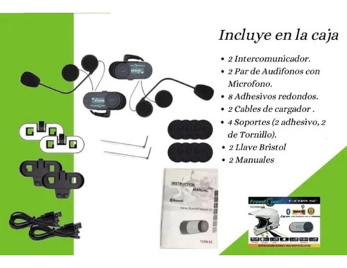 Imagen 3 de 4 de Intercomunicador X2 Bluetooth T-com Sc 800mts Radio Fm Moto