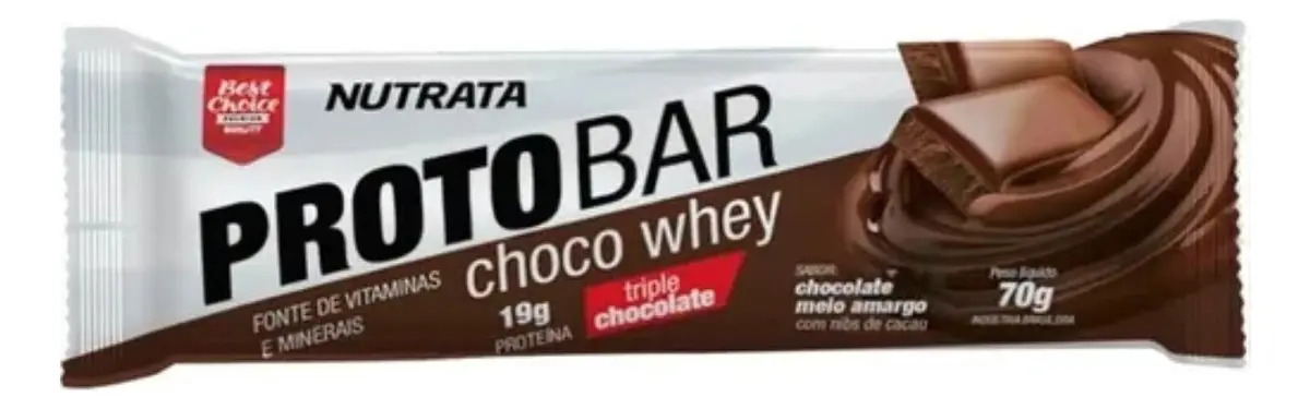 Suplemento en barra Nutrata Proteínas de Protobar sabor choco whey x 70g