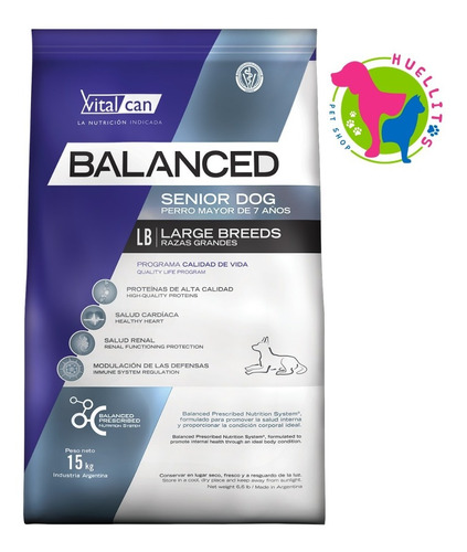 Vitalcan Balanced Senior Large X 15kg- Envio Gratis Z/oeste