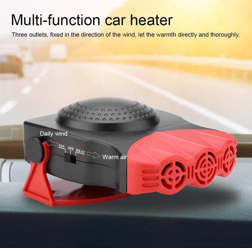 Desempañador De Parabrisas Premium Original De 12v 200w Negro Con Rojo