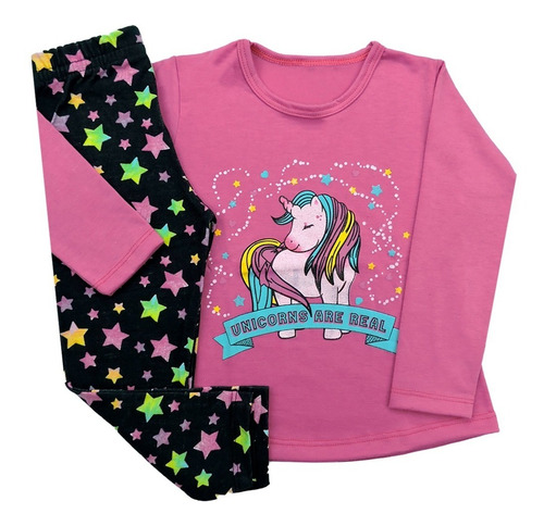 2 Conjunto Infantil Inverno Menina Roupa Frio Meia Estação