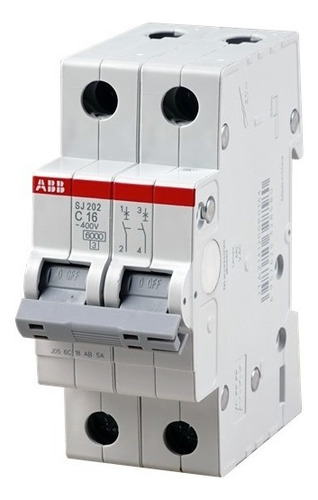 Disjuntor Mini Din Bipolar 2p 20a Curva C 230/400v Abb