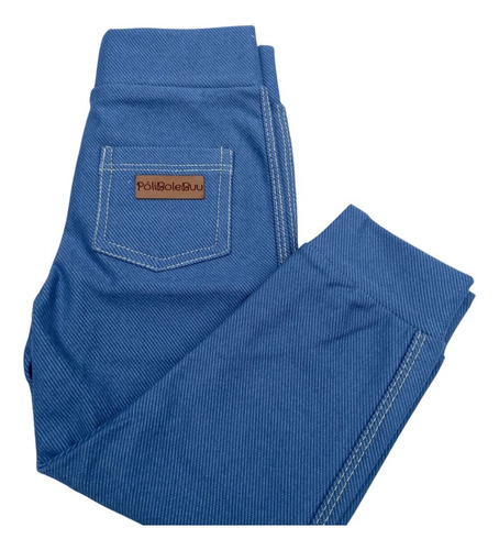 Calça Sarouel Unissex Malha Jeans Azul Claro Tam 2-10 Anos