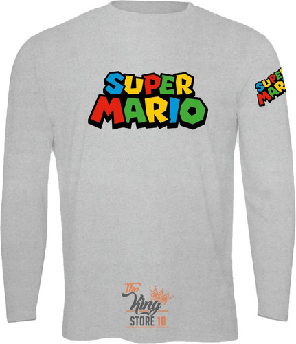 Polera Manga Larga, Super Mario, Mario Bros, Nintendo, Gamer