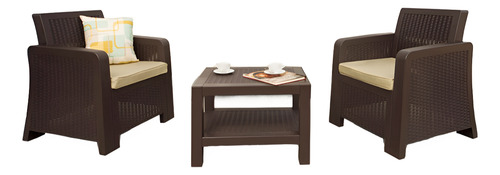 Set De Balcon-terraza Deco 2 Cuerpos 1 Mesa.
