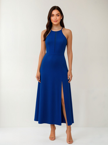 Vestido Largo Casual Linterz Color Azul Rey Modelo Altamira