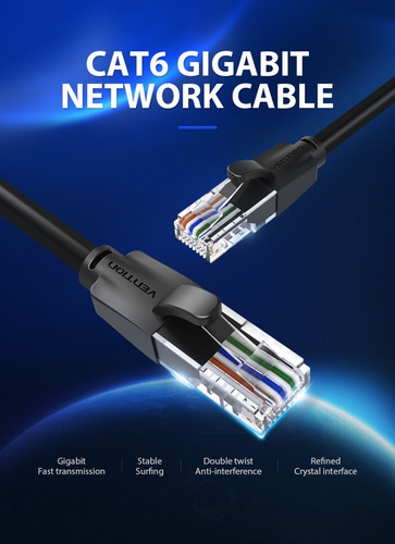 Cable De Red Cat6 Patch Cord Utp 3 Metros Gigabit Vention