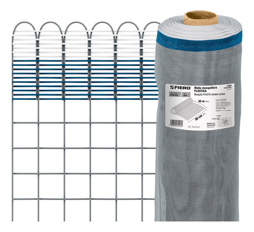 Malla Mosquitera Plastica Gris 0.90 Mt Fiero 44959 Gris