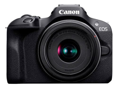 Kit Cámara Canon Eos R100 Con Rf-s 18-45mm + Flash + Tripie Color Negro