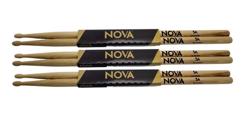 Baqueta 5a Ponta De Madeira Vic Firth Nova 6092 Kit 3 Pares