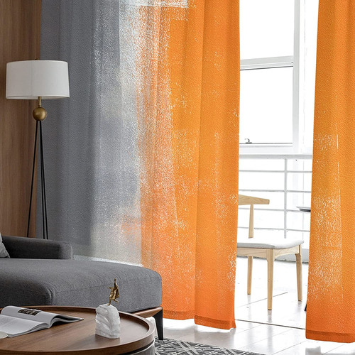 Abstract Art Sheer Voile Window Curtains 2 Panelsrod ...