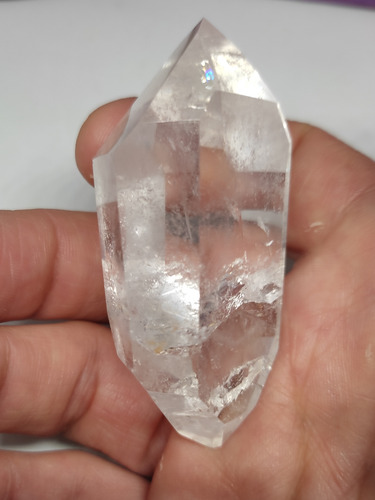 Cuarzo Cristal Biterminal Grueso 6,8cms X 3,5 Cms Anc 71grs