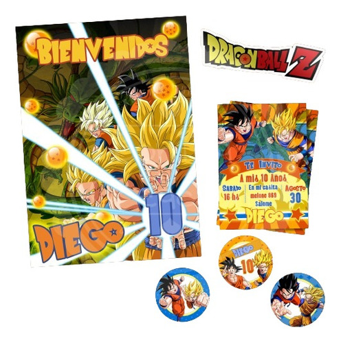 Kit Imprimible Dragon Ball Z -cumple/candy Bar/ Baby Shower-