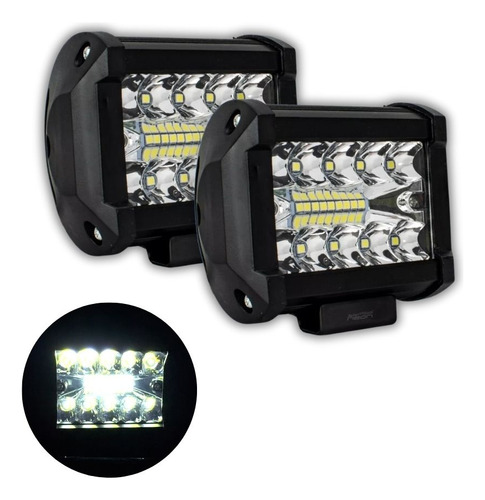 Par Faros Auxiliares 19 Leds Luz Fija Y Estrobo