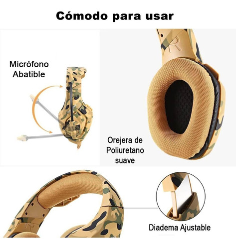 Audífonos gamer Onikuma K1-B camouflage yellow