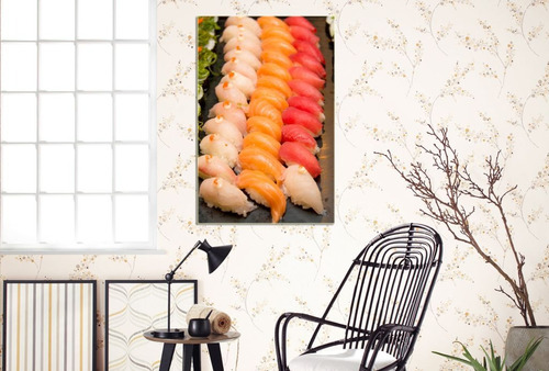 Cuadro 50x75cm Sushi Roll Maki Salmon Comida Japonesa M5