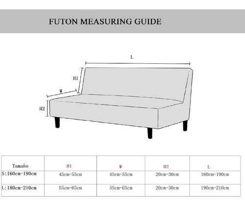 1 Funda Para Sofá Cama Sin Brazos Funda Elástica Para Futón
