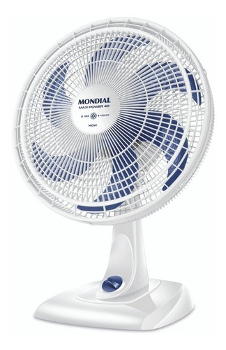 Ventilador De Mesa Mondial 40cm Maxi Power V40w - 220v Cor da estrutura Branco Cor das pás Azul