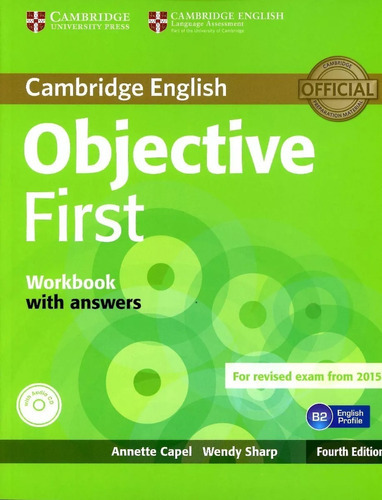 Objective First Workbook With Answers, De Cambridge English. Editorial Cambridge University Press En Inglés