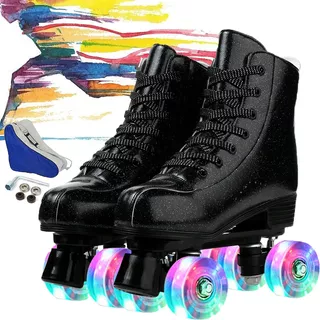 Patines 4 Ruedas Profesionales Clasicos Ajustables Con Luces